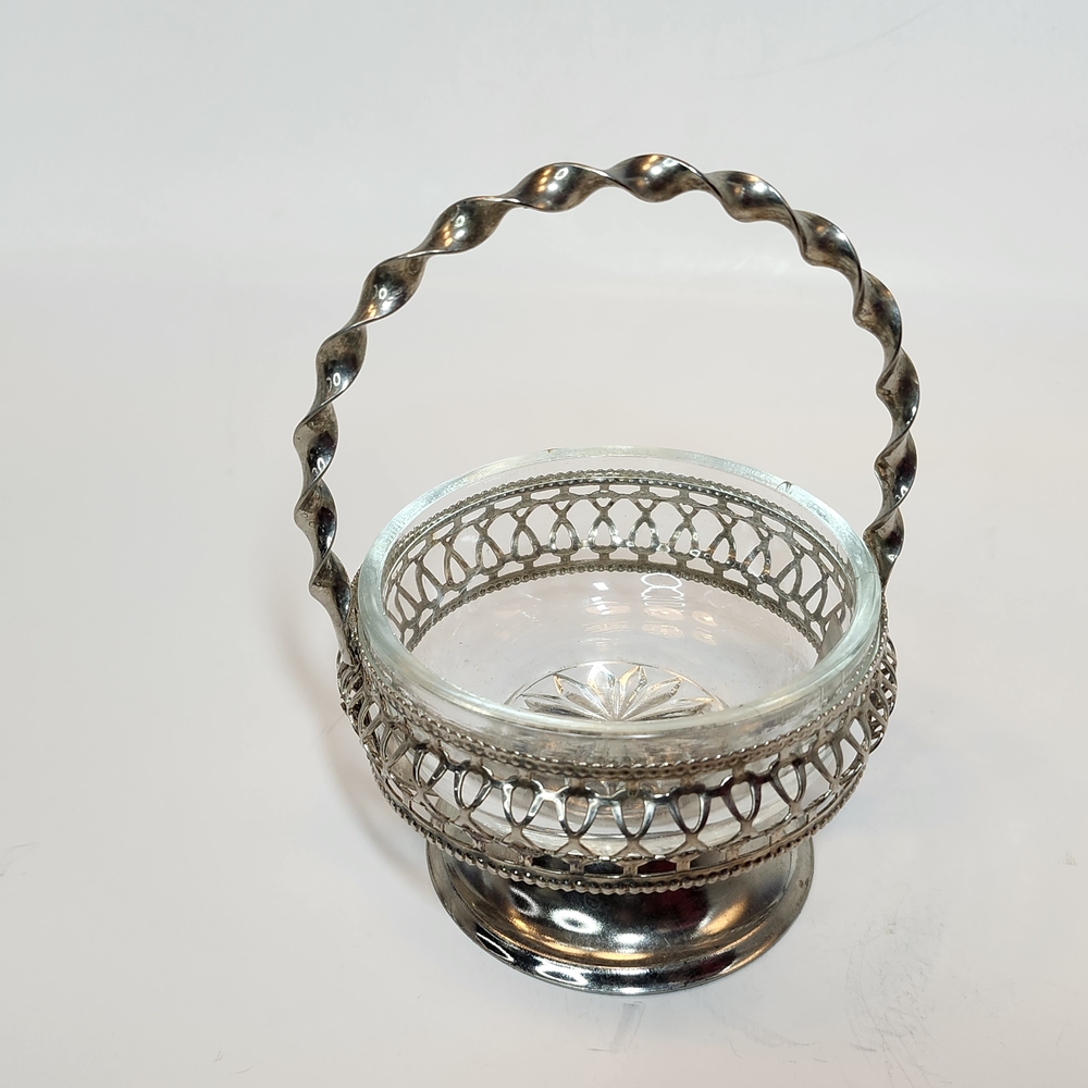 VTG Gorham Sterling Silver Plated  & Glass Jelly  Marmalade Compote Serving